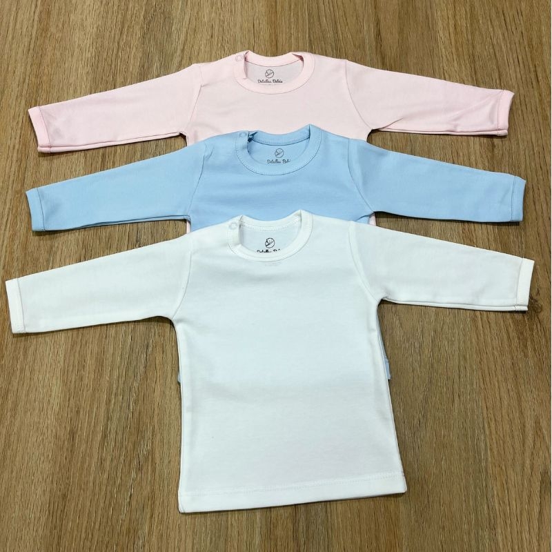 Polo Manga larga para Bebe 100% Algodón Antialérgico, colores variados